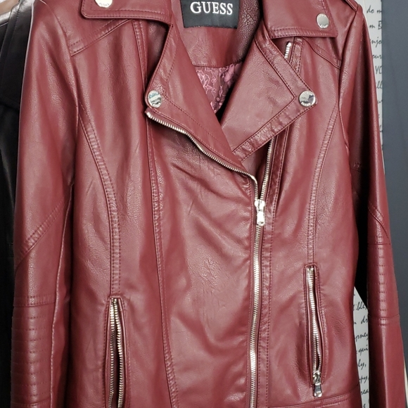 💥NEW💥 Womans Red Soft Like Leather Jacket - Picture 2 of 8